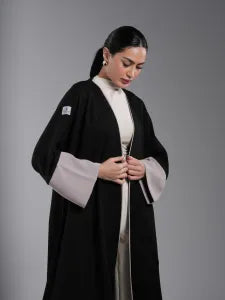 Abaya with a rose embroidery on the back