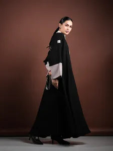 Abaya with a rose embroidery on the back