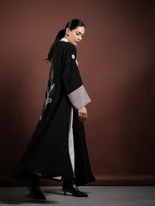 Abaya with a rose embroidery on the back
