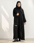 Solid color abaya - black