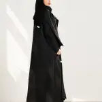 عباءة أحادية اللون - أسود