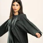 عباءة أحادية اللون - زيتي
