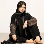Abaya with chiffon sleeves