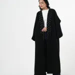Abaya with front floral design