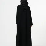 Abaya with front floral design