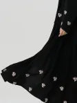 Black abaya with pink floral embroidery