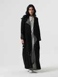 Embroidered abaya with gray stars