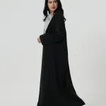 Embroidered abaya with black stars