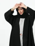 Embroidered abaya with black stars
