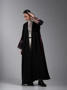 Black abaya with colorful sleeves