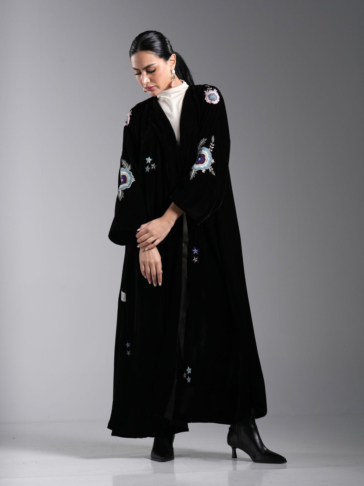 Velvet abaya with full embroidery