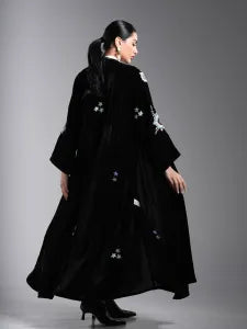 Velvet abaya with full embroidery