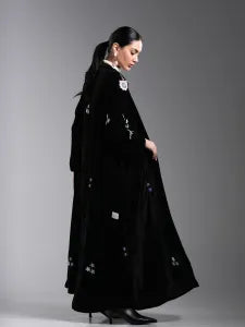 Velvet abaya with full embroidery