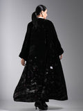 Velvet abaya with shiny colorful trim