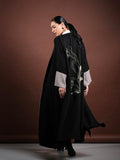 Abaya with a rose embroidery on the back